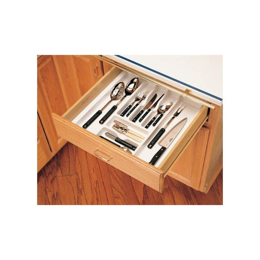 RTA Milan White Gloss Cutlery Tray - Fits an 18" Wide and 21" Wide Base Cabinet