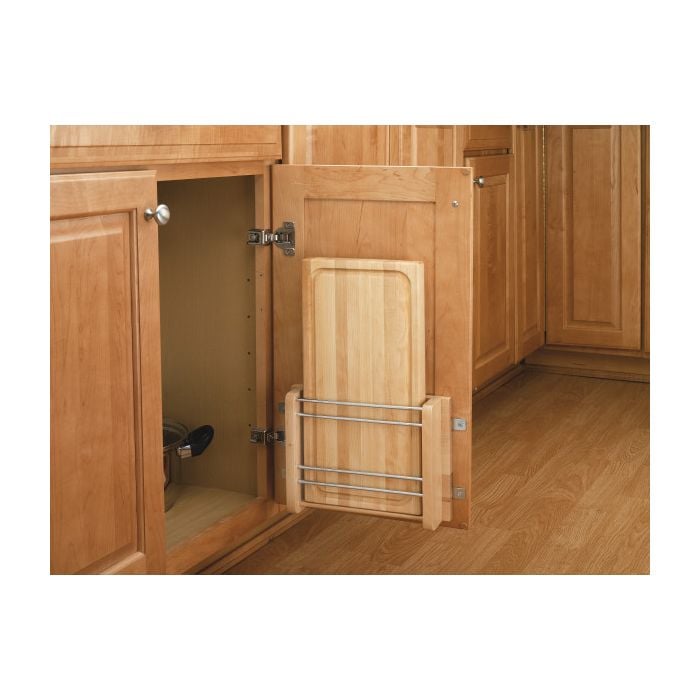 RTA Milan White Gloss Door Mount Cutting Board - Fits a 15" Wide Base Cabinet