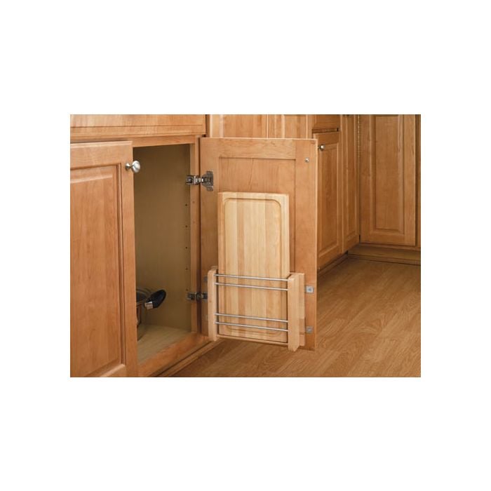 RTA Milan White Gloss Door Mount Cutting Board - Fits a 15" Wide Base Cabinet
