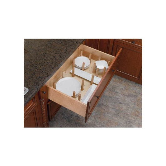RTA Milan White Gloss Drawer Peg System with Wood Pegs for 30" and 33" Wide Base Cabinet