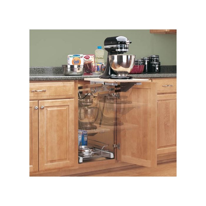 RTA Milan White Gloss Heavy-Duty Mixer Lift for a Full Height Door 18" Base Cabinet