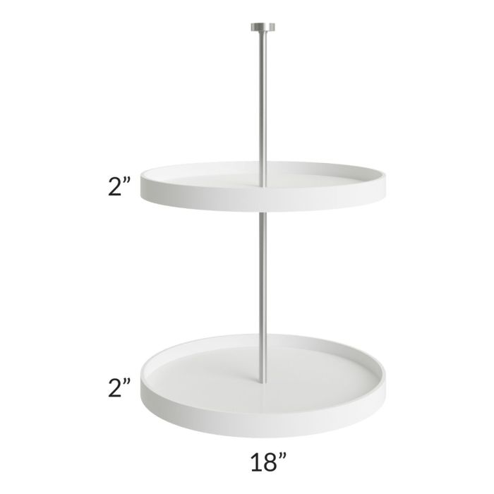 RTA Milan White Gloss Plastic Lazy Susan Insert for a 24" x 30" Diagonal Corner Wall Cabinet