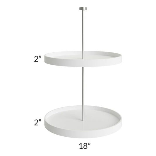RTA Milan White Gloss Plastic Lazy Susan Insert for a 24" x 30" Diagonal Corner Wall Cabinet