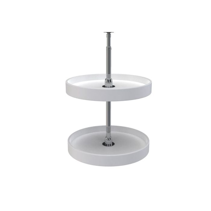 RTA Milan White Gloss Polymer Full Circle Lazy Susan Insert (2 Shelves)-Almond