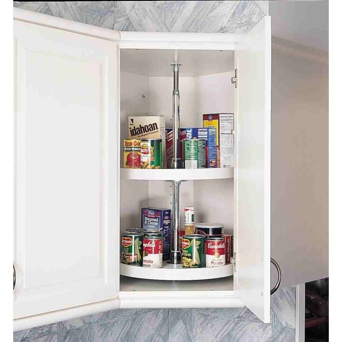 RTA Milan White Gloss Polymer Full Circle Lazy Susan Insert (2 Shelves)-White