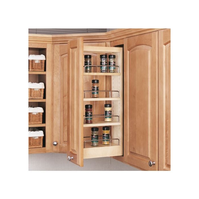 RTA Milan White Gloss Pullout Shelving System - Fits a 12" Wide Wall Cabinet