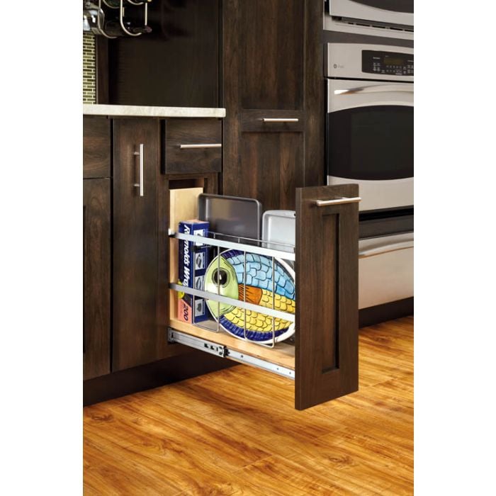 RTA Milan White Gloss Tray Divider/Foil Wrap Holder - Fits a 9" Wide Base Cabinet