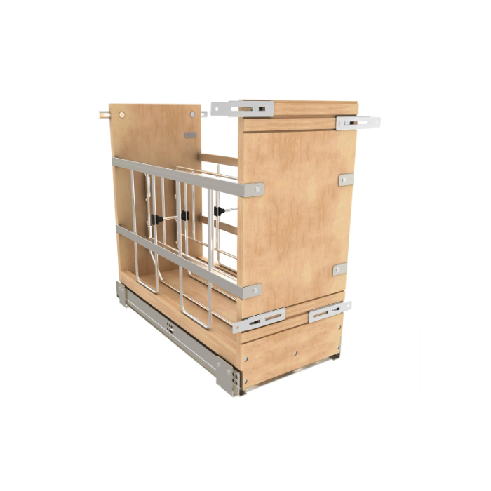 RTA Milan White Gloss Tray Divider/Foil Wrap Holder with Blumotion Soft-Close - Fits a 12" Wide Base Cabinet