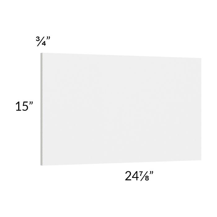 RTA Milan White Gloss Wainscot 15" Wall Panel (for 24" deep cabinets)