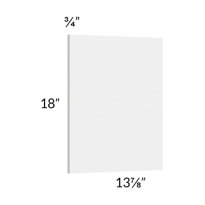 RTA Milan White Gloss Wainscot 18" Wall Panel (for 13" deep cabinets)