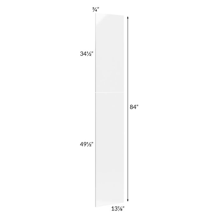 RTA Milan White Gloss Wainscot 84 Tall Panel (for 13" deep cabinets)
