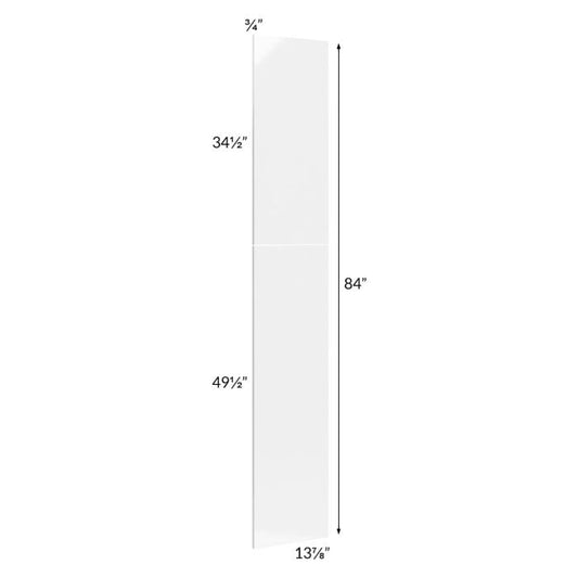 RTA Milan White Gloss Wainscot 84 Tall Panel (for 13" deep cabinets)