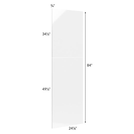 RTA Milan White Gloss Wainscot 84 Tall Panel (for 24" deep cabinets)