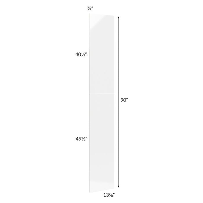 RTA Milan White Gloss Wainscot 90 Tall Panel (for 13" deep cabinets)