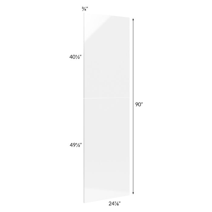 RTA Milan White Gloss Wainscot 90 Tall Panel (for 24" deep cabinets)