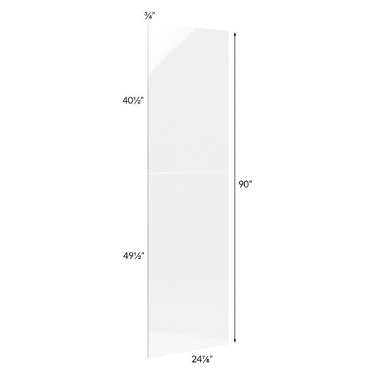 RTA Milan White Gloss Wainscot 90 Tall Panel (for 24" deep cabinets)