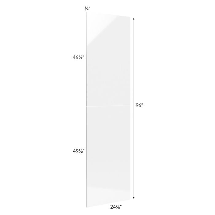 RTA Milan White Gloss Wainscot 96 Tall Panel (for 24" deep cabinets)