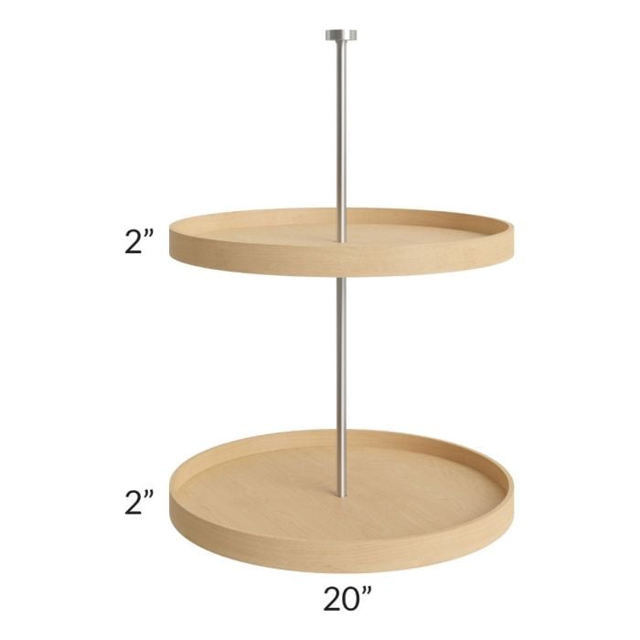 RTA Milan White Gloss Wood Lazy Susan Insert for a 27" x 30" Diagonal Corner Wall Cabinet