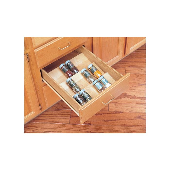 RTA Milan White Gloss Wood Spice Tray - Fits Drawer Sizes up to 24" Wide