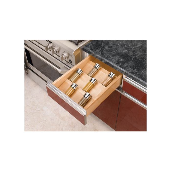 RTA Milan White Gloss Wood Spice Tray - Fits Drawer Sizes up to 36" Wide