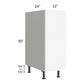 RTA Milan White Matte 12" Full Height Door Base Cabinet-Left Hinged with 2 Finished Sides and Spice Pull-Out