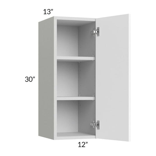 RTA Milan White Matte 12" x 30" Wall Cabinet-Right Hinged with 2 Finished Sides