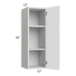 RTA Milan White Matte 12" x 36" Wall Cabinet-Left Hinged with 1 Finished Side