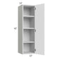 RTA Milan White Matte 12" x 42" Wall Cabinet-Left Hinged with 2 Finished Sides