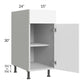 RTA Milan White Matte 15" Base Cabinet-Left Hinged with 1 Finished Side