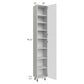 RTA Milan White Matte 15" x 13" x 96" Pantry Cabinet (13" depth)-Left Hinged with 1 Finished Side