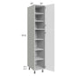 RTA Milan White Matte 15" x 24" x 84" Pantry Cabinet (24" depth)-Right Hinged with 2 Finished Sides and 2 Roll Out Trays