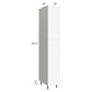 RTA Milan White Matte 15" x 24" x 90" Pantry Cabinet (24" depth)-Left Hinged with 2 Finished Sides and 1 Roll Out Tray