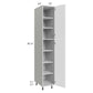 RTA Milan White Matte 15" x 24" x 90" Pantry Cabinet (24" depth)-Left Hinged with 2 Finished Sides and 2 Roll Out Trays