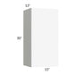 RTA Milan White Matte 15" x 30" Wall Cabinet-Left Hinged with 1 Finished Side