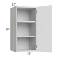 RTA Milan White Matte 15" x 30" Wall Cabinet-Left Hinged with 1 Finished Side