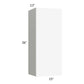 RTA Milan White Matte 15" x 36" Wall Cabinet-Left Hinged with 2 Finished Sides