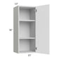 RTA Milan White Matte 15" x 36" Wall Cabinet-Left Hinged with 2 Finished Sides