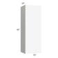 RTA Milan White Matte 15" x 42" Wall Cabinet-Left Hinged with 1 Finished Side