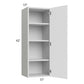 RTA Milan White Matte 15" x 42" Wall Cabinet-Left Hinged with 1 Finished Side