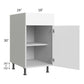 RTA Milan White Matte 18" Base Cabinet-Left Hinged with 2 Finished Sides and 1 Roll Out Tray