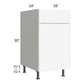RTA Milan White Matte 18" Base Cabinet-Left Hinged with 2 Roll Out Trays