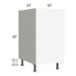 RTA Milan White Matte 18" Full Height Door Base Cabinet-Right Hinged with Spice Pull-Out