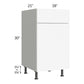 RTA Milan White Matte 18" Vanity Base Cabinet-Left Hinged