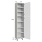 RTA Milan White Matte 18" x 13" x 84" Pantry Cabinet (13" depth)-Left Hinged with 2 Finished Sides