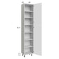 RTA Milan White Matte 18" x 13" x 90" Pantry Cabinet (13" depth)-Left Hinged with 1 Finished Side
