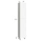 RTA Milan White Matte 18" x 13" x 96" Pantry Cabinet (13" depth)-Right Hinged with 2 Finished Sides