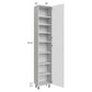 RTA Milan White Matte 18" x 13" x 96" Pantry Cabinet (13" depth)-Right Hinged with 2 Finished Sides