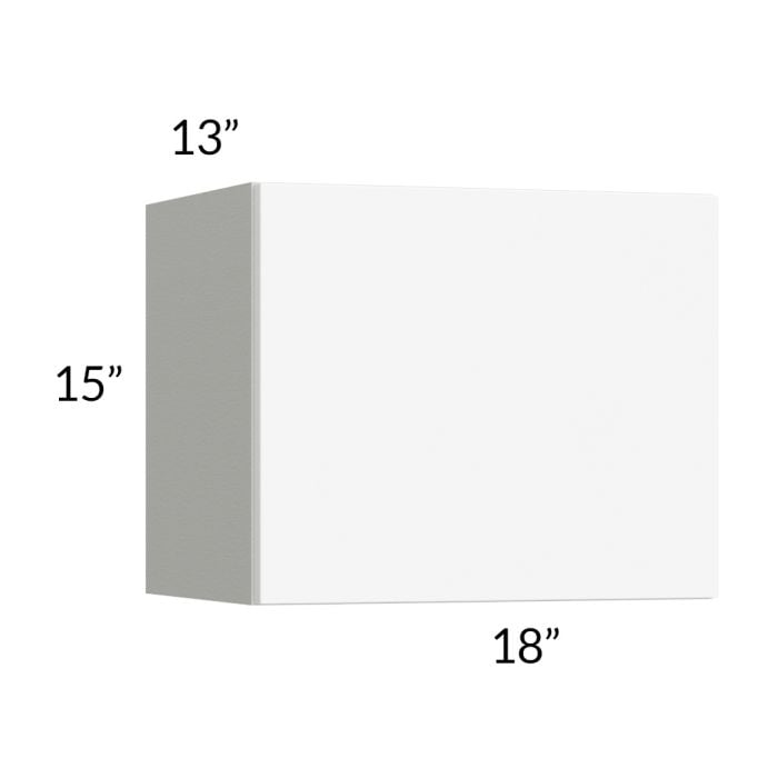 RTA Milan White Matte 18" x 15" Lift-Up Door Wall Cabinet with 2 Finished End Panels