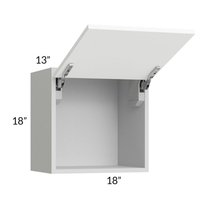 RTA Milan White Matte 18" x 18" Lift-Up Door Wall Cabinet with 1 Finished End Panel