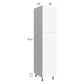 RTA Milan White Matte 18" x 24" x 84" Pantry Cabinet (24" depth)-Left Hinged with 2 Finished Sides and 2 Roll Out Trays